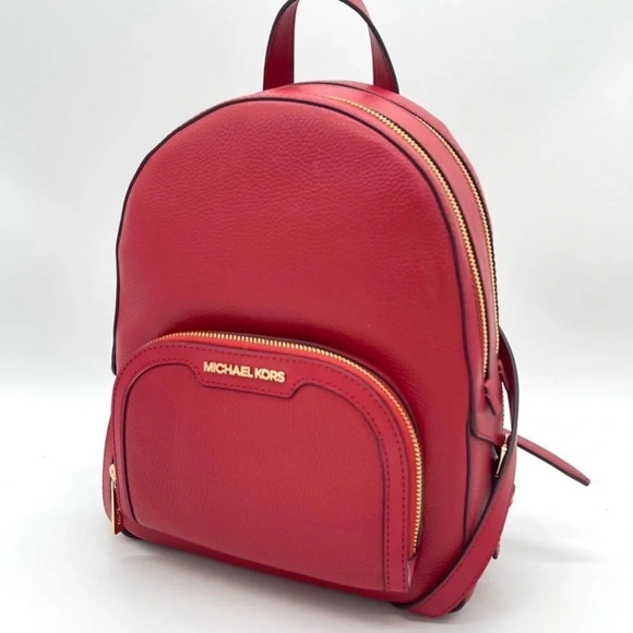 Michael Kors Medium Jaycee Backpack Red - Picture 2 of 11